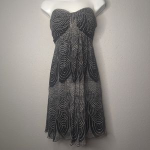 Express Black and White Strapless Dress